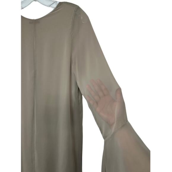 Tan Taupe Flowy Boho Tunic Dress Small - Picture 4 of 7